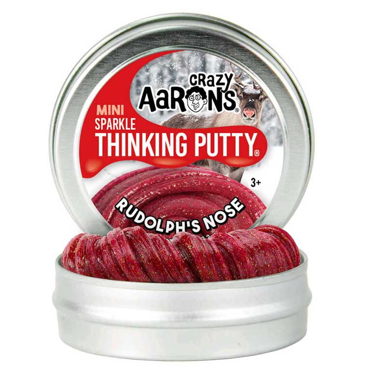 Mini tin of Crazy Aaron's Rudolph's Nose Thinking Putty®.